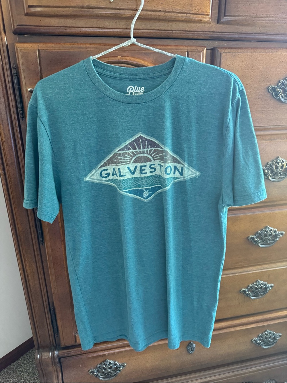Blue 84 Teal Galveston Graphic Short Sleeve Tee Mens unisex Small